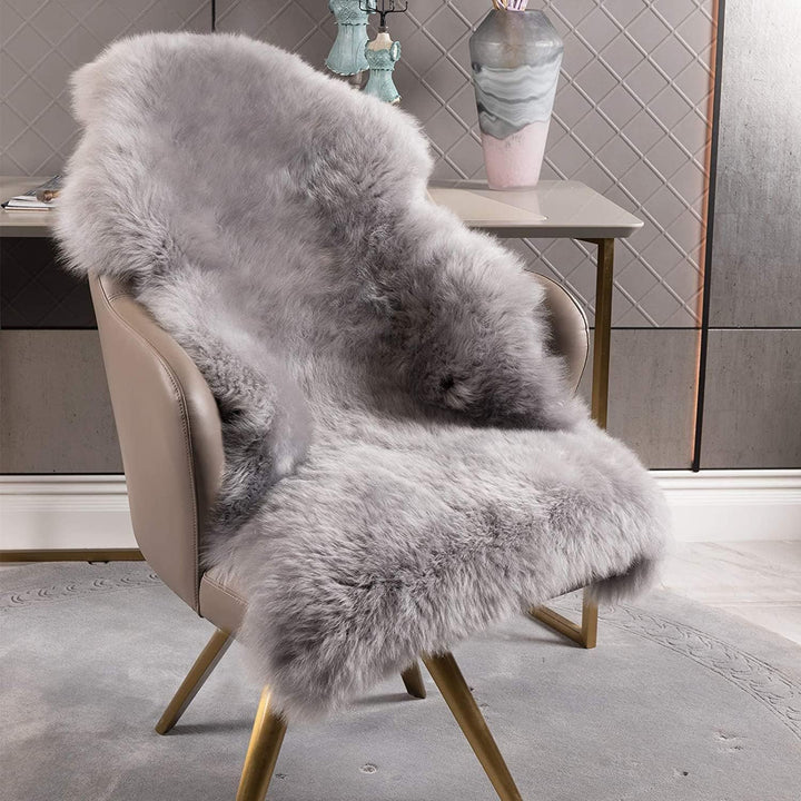 WOLTU Fellteppiche Schaffell, Kunstfell Lammfellimitat Teppich flauschig, Longhair Fell Optik, Dekof