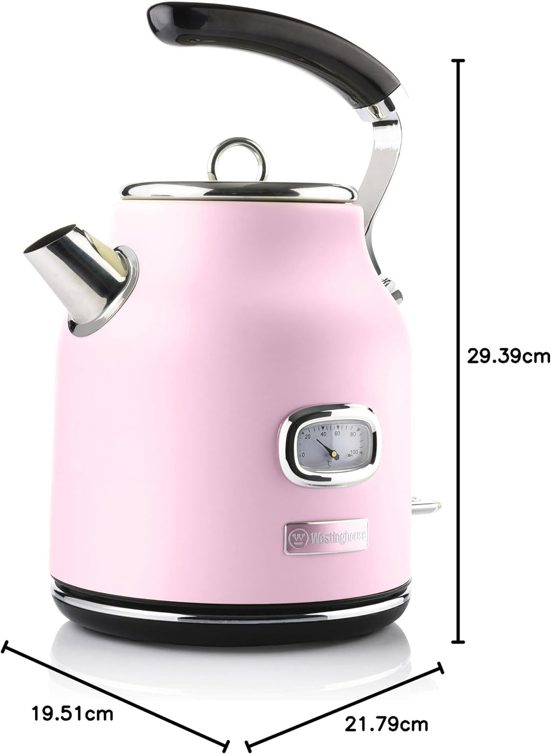 Westinghouse Retro Wasserkocher Kocher Für Wasser Mit Temperatur & Wasserstandsanzeige, Mit Kalkfilt