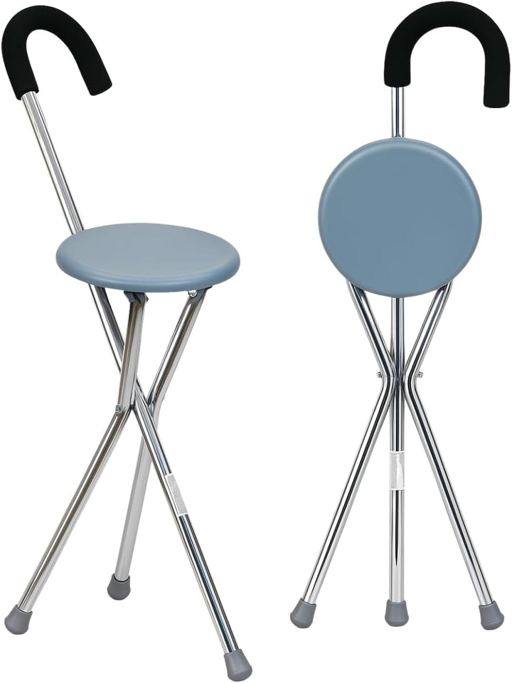 Mobiclinic, Gehstock mit Sitz, bis zu 90 kg, Gloria, Europäische Marke, Faltbar, Aluminium, Gehstock