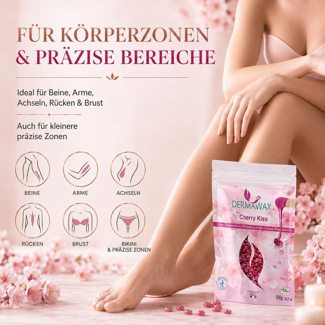 Dermawax Vegan Hartwachs Waxing Perlen zur Haarentfernung Brazilian Waxing Gesicht Intim Beine Bikin