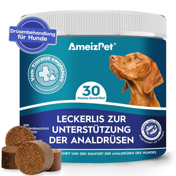 AmeizPet Hunde Weiche Leckerlis Analdrüsen Salbe für Hunde, Analdrüsen Salbe Hund Verdauungssnacks,