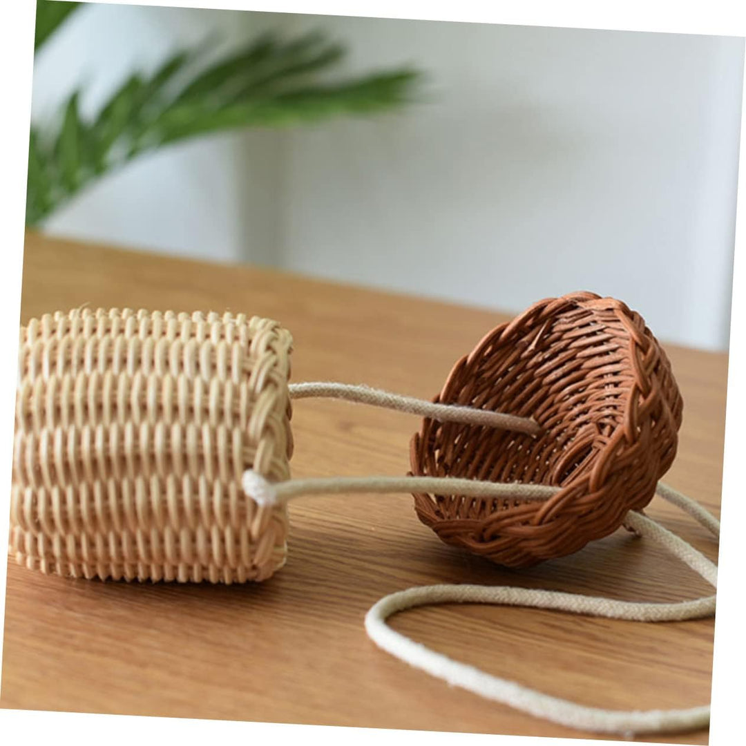 Ciieeo Kleiner Rattan Korbtasche Für Kinder Handgewebte Tragbare Umhängetasche Leichte Korpus Tasche