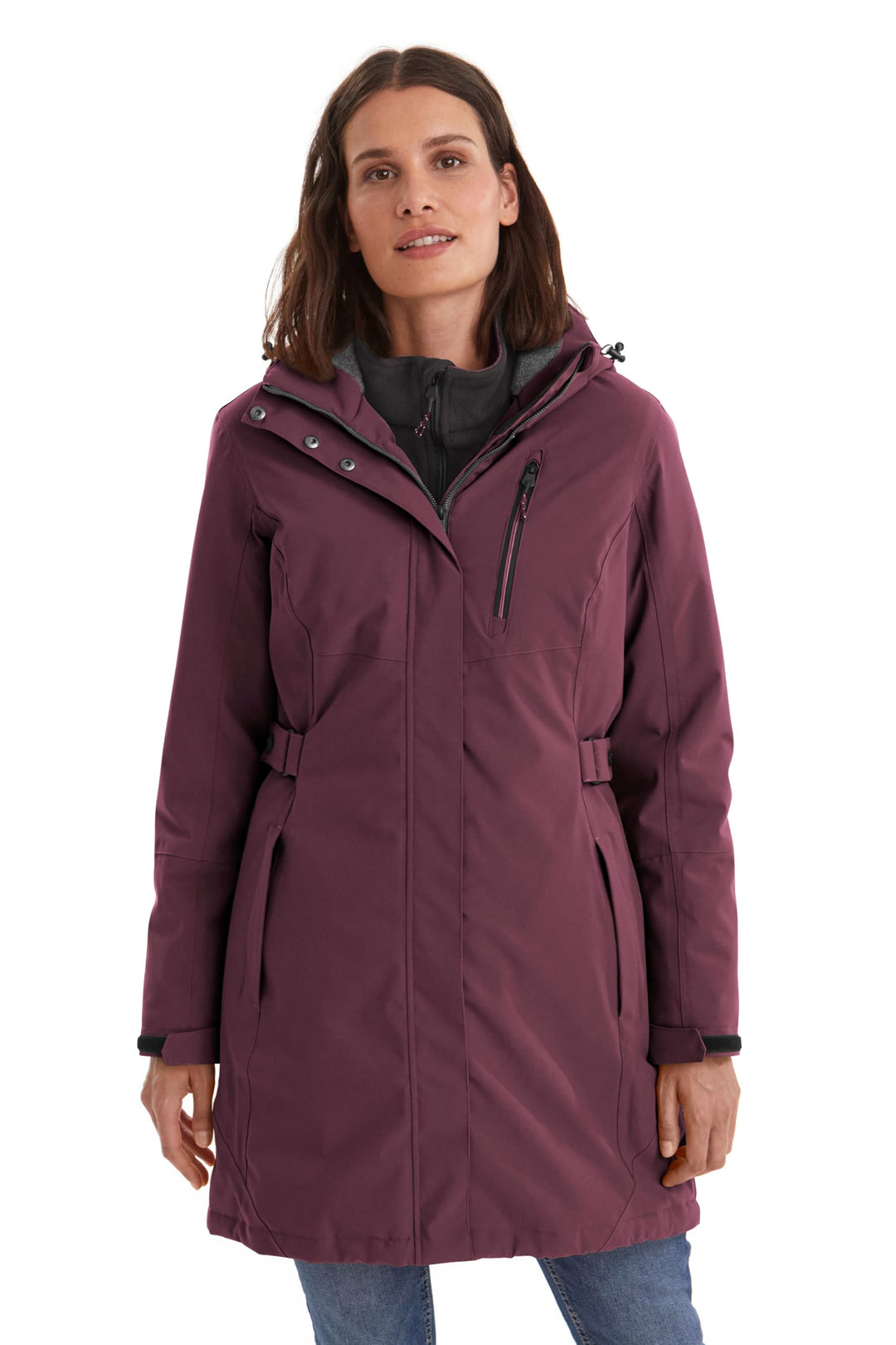 Killtec Damen Kow 165 Wmn Prk Funktionsparka/Parka mit abzippbarer Kapuze 42 dunkelpflaume, 42 dunke