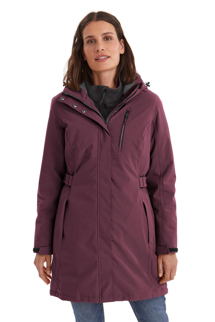 Killtec Damen Kow 165 Wmn Prk Funktionsparka/Parka mit abzippbarer Kapuze 42 dunkelpflaume, 42 dunke