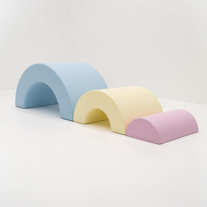 IGLU SOFT PLAY Rutsche Set XXL Schaumstoff Bausteine Kinder Klettern Baby (Pastel, Rainbow) Pastel R
