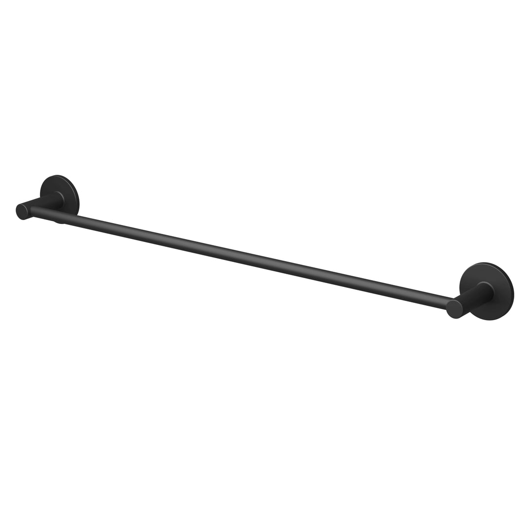 Lenz Badetuchhalter Nero in Schwarz-matt – Länge 60 cm – Wandmontage – Zum Bohren oder Kleben – Opti
