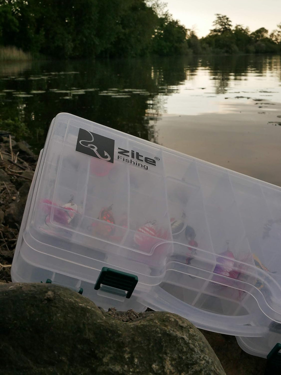 Zite Fishing Tackle-Box Angeln Gross - Doppelseitige Angel-Zubehör Angelbox - Auch ideal als Köderbo