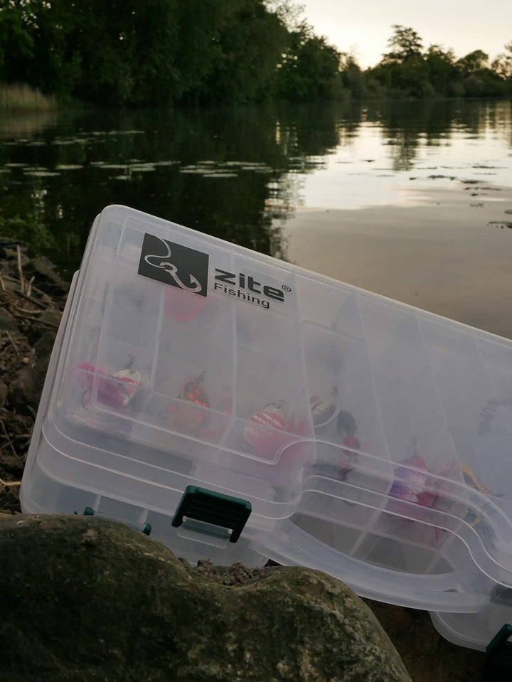 Zite Fishing Tackle-Box Angeln Gross - Doppelseitige Angel-Zubehör Angelbox - Auch ideal als Köderbo