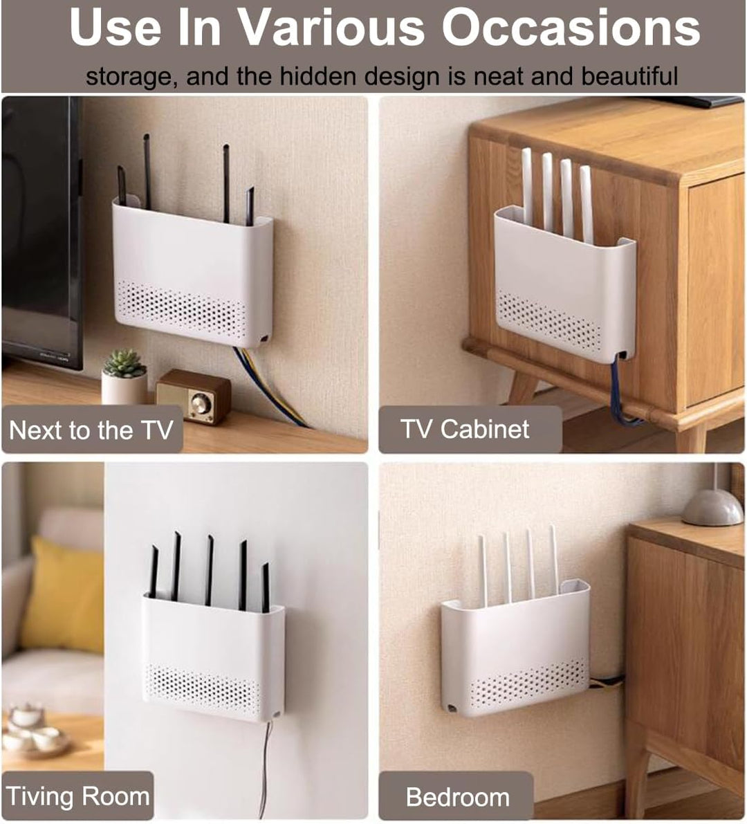 Router Box, Router Verstecken, WiFi Router Aufbewahrungsbox Regal Wand WLAN Wandbehänge TV Kabel Ver
