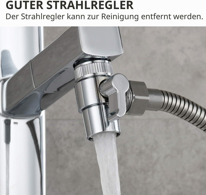 Tecmolog WS024F7 Waschbecken-Dusche, Edelstahl, tragbar, für WC, Hand, Bidet-Wasserhähne, Halterung,