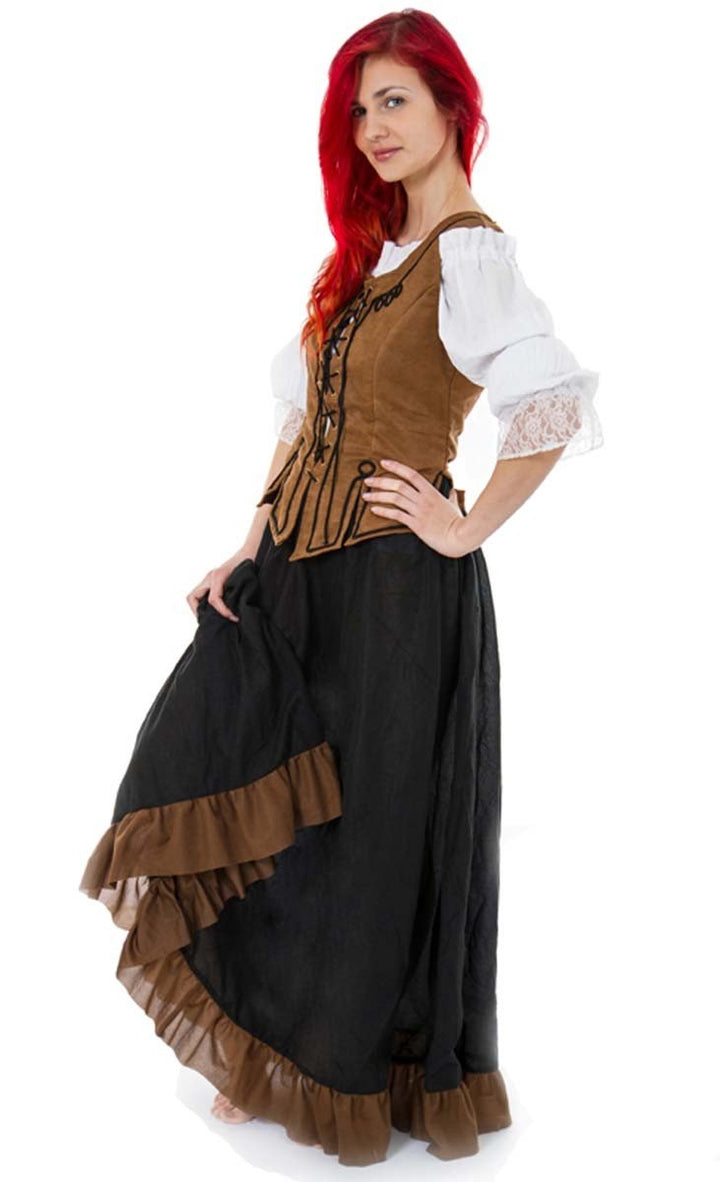 MAYLYNN 12234 - Mittelalter Kostüm Magd Schankmaid Bäuerin NEA, 3-teilig, Grösse M-L M/L, M/L