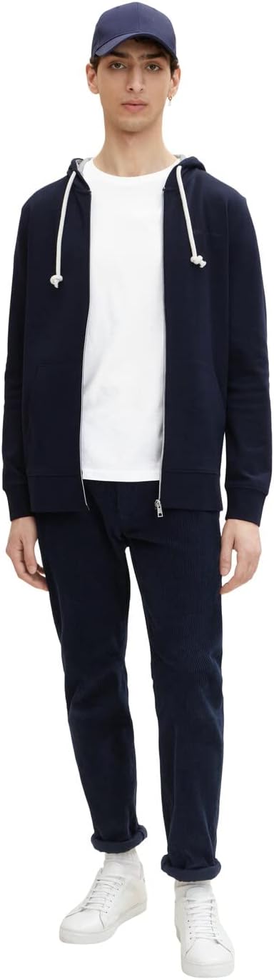 TOM TAILOR Denim Herren Basic Sweatshirtjacke L 10668 - Sky Captain Blue, L 10668 - Sky Captain Blue