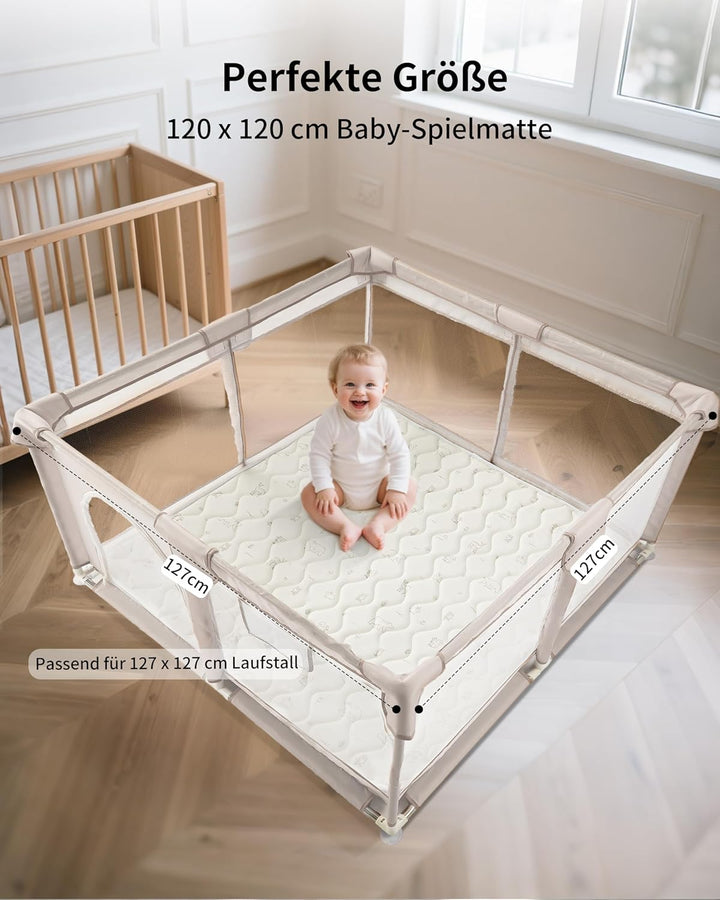 Fortella Krabbelmatte Baby Faltbar 120x120cm, Verdickte Rutschfeste Krabbeldecke für baby Schaumstof