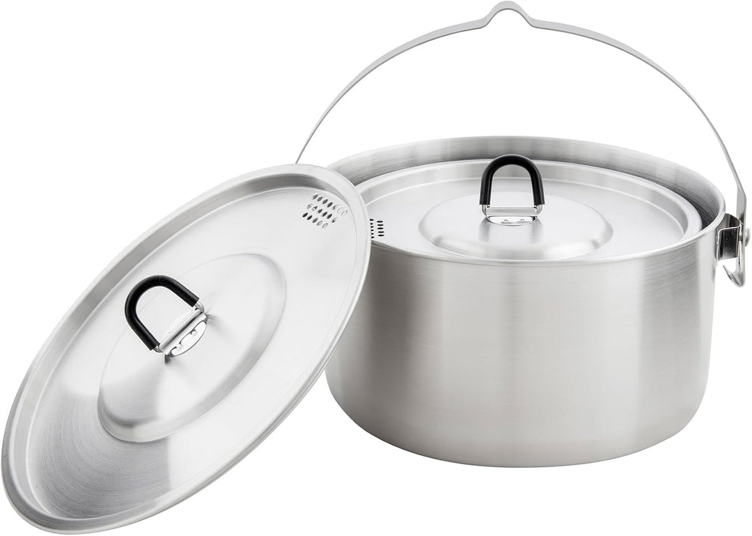 Tatonka Kettle Set II - Outdoor-Kochtopf aus Edelstahl mit Volumenskalierung und inklusive Deckel mi