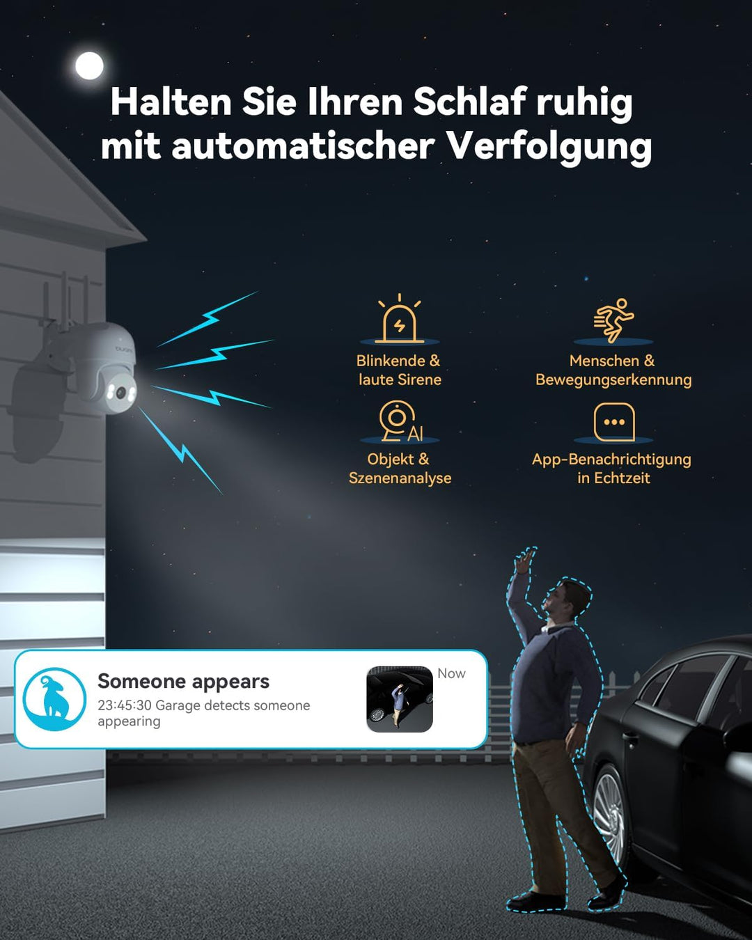 blurams Überwachungskamera WLAN Aussen Innen - 2K 3MP PTZ Kamera Überwachung mit 5G WiFi - bis zu 3X