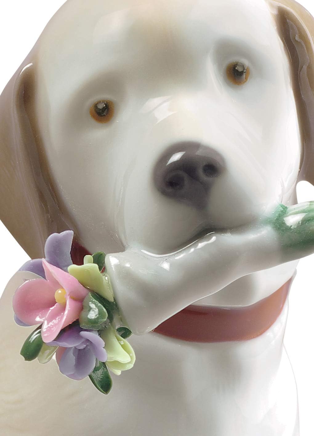 LLADRÓ Hunde Figur Dieser Blumenstrauss Ist Für Dich. Hund. Porzellan.