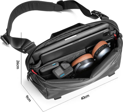 tomtoc Kompakt Sling Bag, 10L Umhängetasche Schultertasche für Herren und Damen, Wasserabweisend Lei