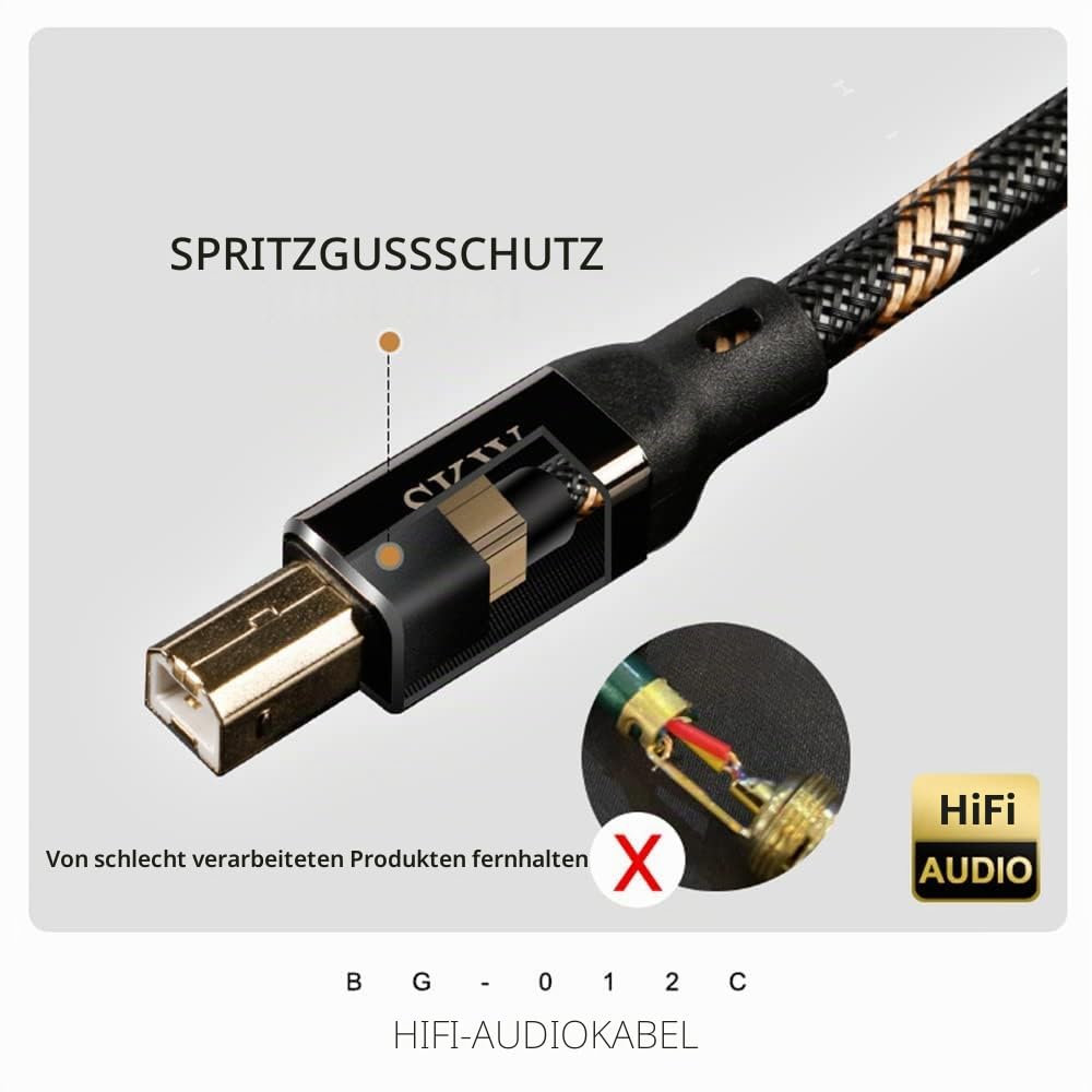 SKW USB Typ C auf USB B-Kabel 3M, Nylon Druckerkabel/Scannerkabel Kompatibel mit MacBook,Soundkarte,