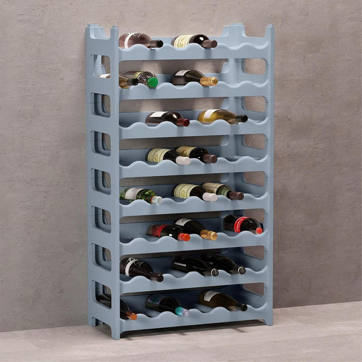 ARTECSIS® Weinregal stapelbar & modular erweiterbar Kunststoff für 48 Weinflaschen (betongrau) - Sta