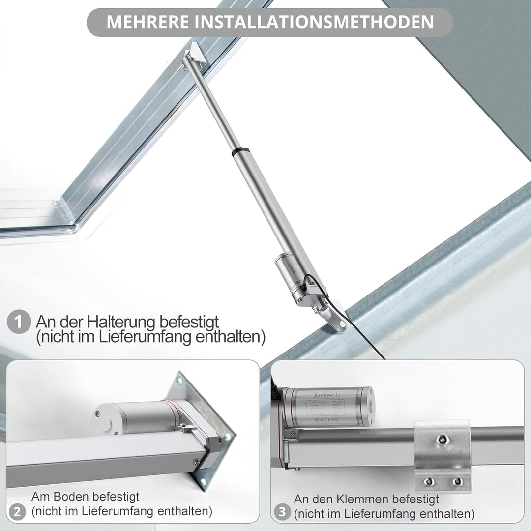 Justech Linearmotor Verstellantrieb Toröffner Linear Actuator Motor 12v DC 750N 250mm Lineartechnik
