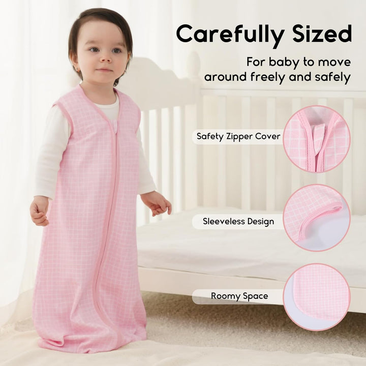 Yoofoss Schlafsack Baby Sommer 0.5 Tog - 3er Pack 67cm/0-6 Monate 100% Baumwolle Sommerschlafsack Ba