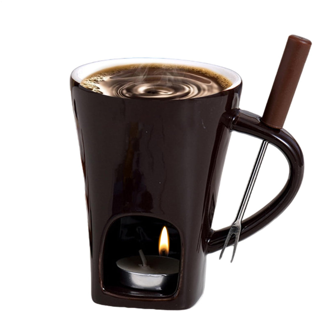 Schokoladenfondue-Becher - Mit Gabel Und Kerze Hitzebeständig,Schokoladenfondue-Set,Für Die Nutzung