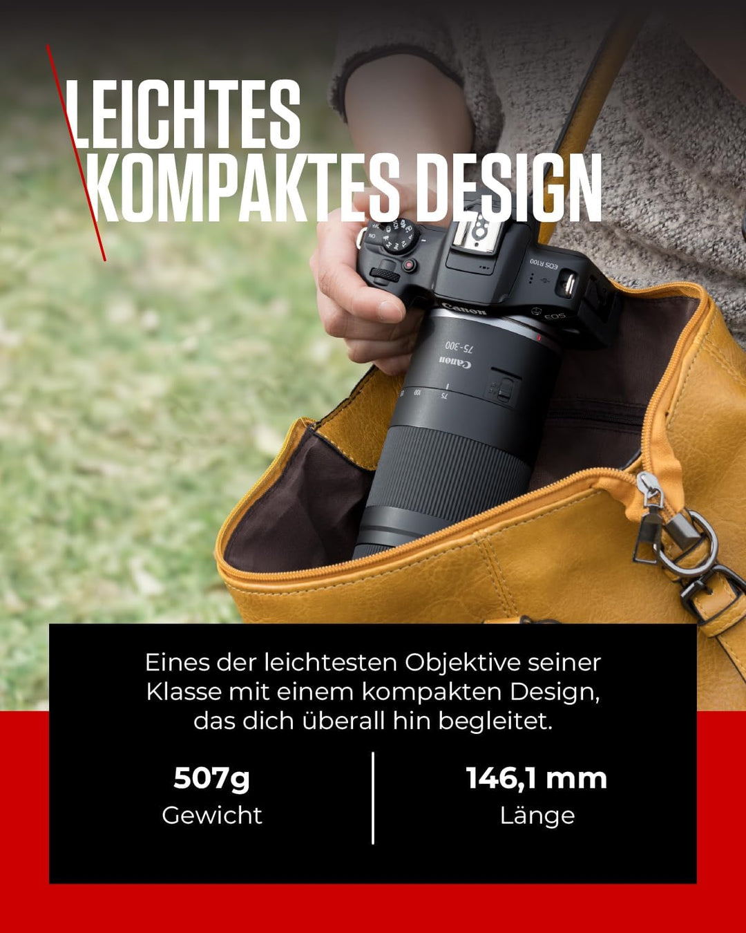 Canon RF 75-300mm F4-5.6 Objektiv | Leichtes Telezoom-Objektiv für Tier- & Sportfotografie | Mit Aut