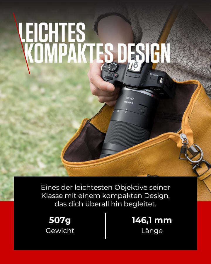 Canon RF 75-300mm F4-5.6 Objektiv | Leichtes Telezoom-Objektiv für Tier- & Sportfotografie | Mit Aut