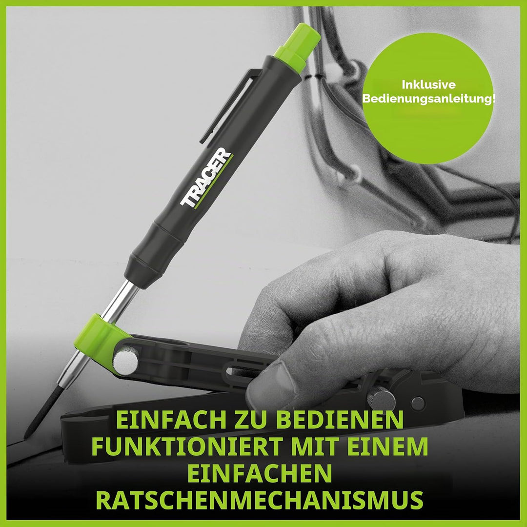 Tracer ProScribe Tool mit Tieflochmarker Bleistift, 6 x Ersatzminenhalter und Tragetasche (Multi-Fun