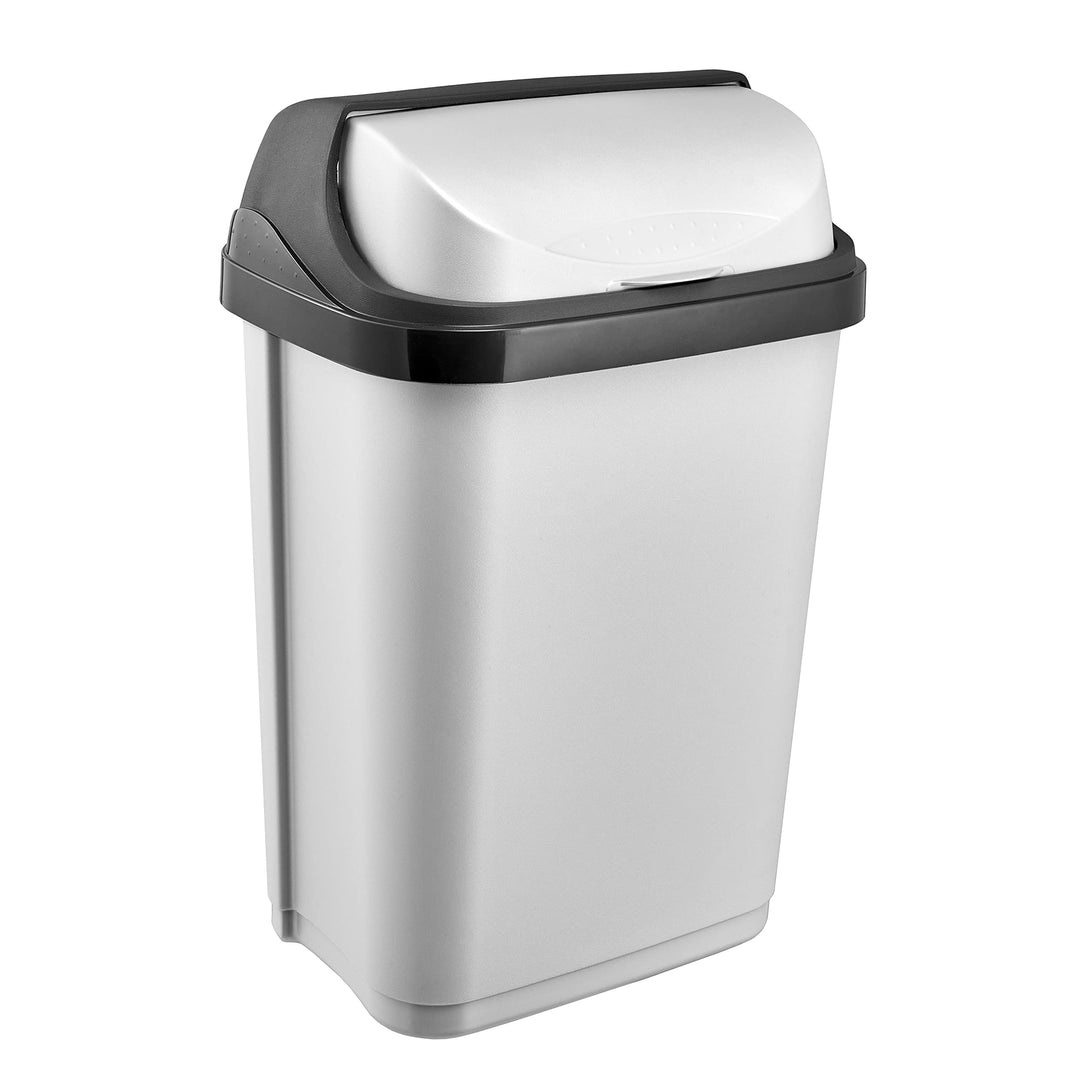 keeeper Abfallbehälter mit Rolldeckel, 10 l, Rasmus, Hellsilber, Silber Silber 1x 10 L, Silber 1x 10