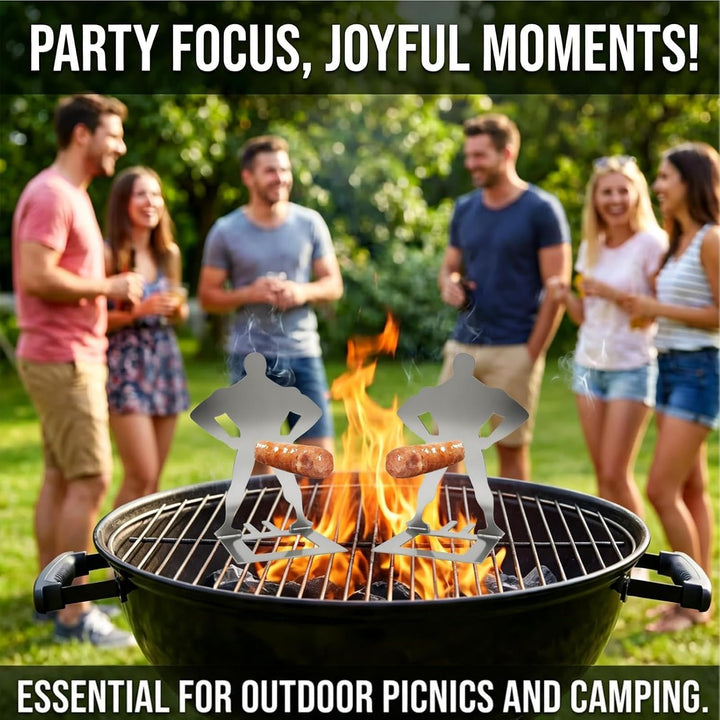 Funny Hot Dog Holders - Menschenförmiges Wurstgestell, 13,7 cm Edelstahl Hot Dog Halter für Partys,