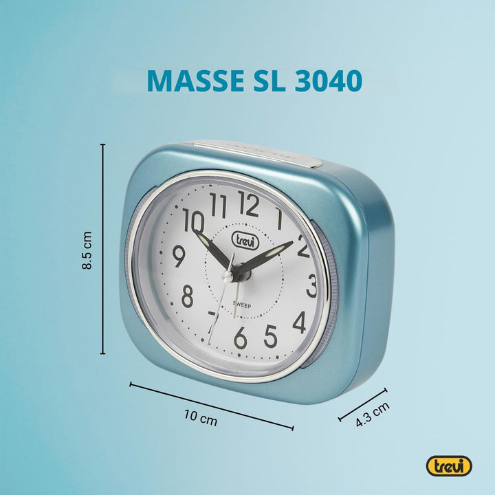 Trevi Retro Nachttisch/Reisewecker mit LED-Hintergrundbeleuchtung und leisem Sweep-Sekundenzeiger, K