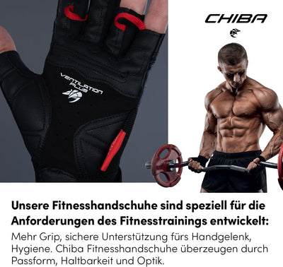 Chiba Classic Fitness Handschuhe | Elastische Passform & Robustes Clarinoleder | Anatomische Innenha