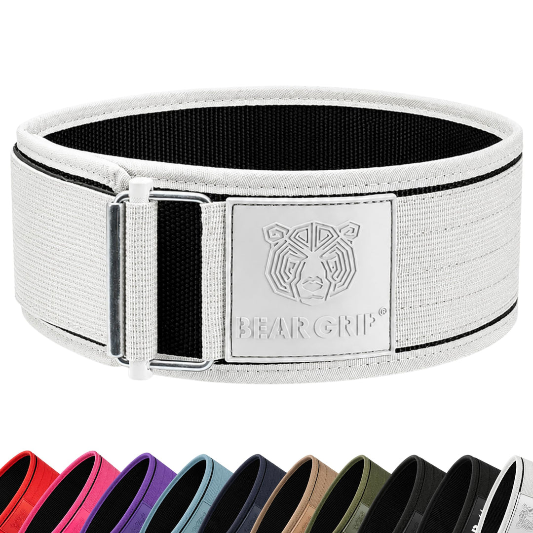 BEAR GRIP - Selbstverriegelnder Gewichthebergürtel, Premium Gewichthebergürtel für Crossfit, Powerli