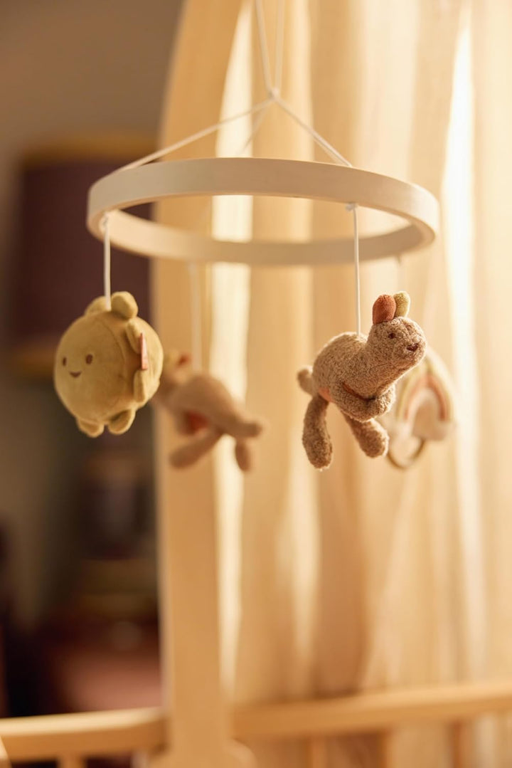 Jollein Mobile Baby – Kangaroots – Holzring mit Stofffiguren – Kängurus, Sonne &amp; Regenbogen – Baby M