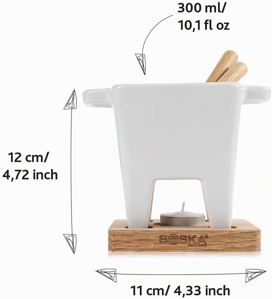 Boska Tapas Fondue Bianco - 300 ml - geeignet für Käsefondue 13 x 13 x 14 cm, 13 x 13 x 14 cm