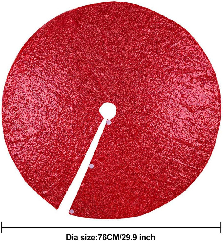 Micoden Weihnachtsbaum Decke,76CM Luxus Baumrock Glitzer Pailletten Weihnachtsbaum Rock Matte Doppel