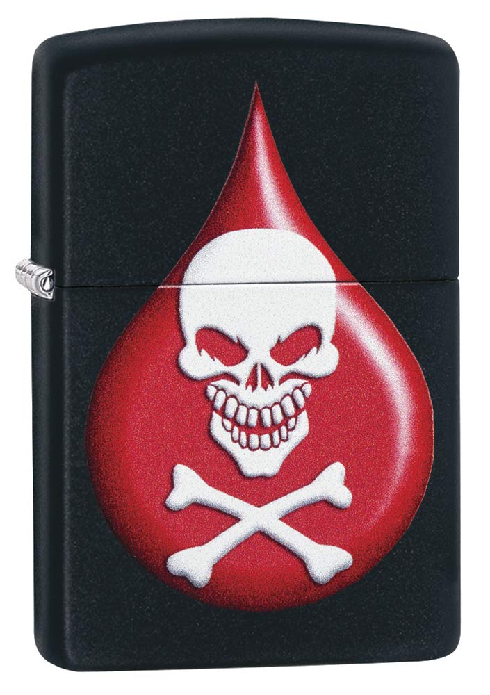 ZIPPO – Sturmfeuerzeug, Death Drop, Color Image, Black Matte, nachfüllbar, in hochwertiger Geschenkb