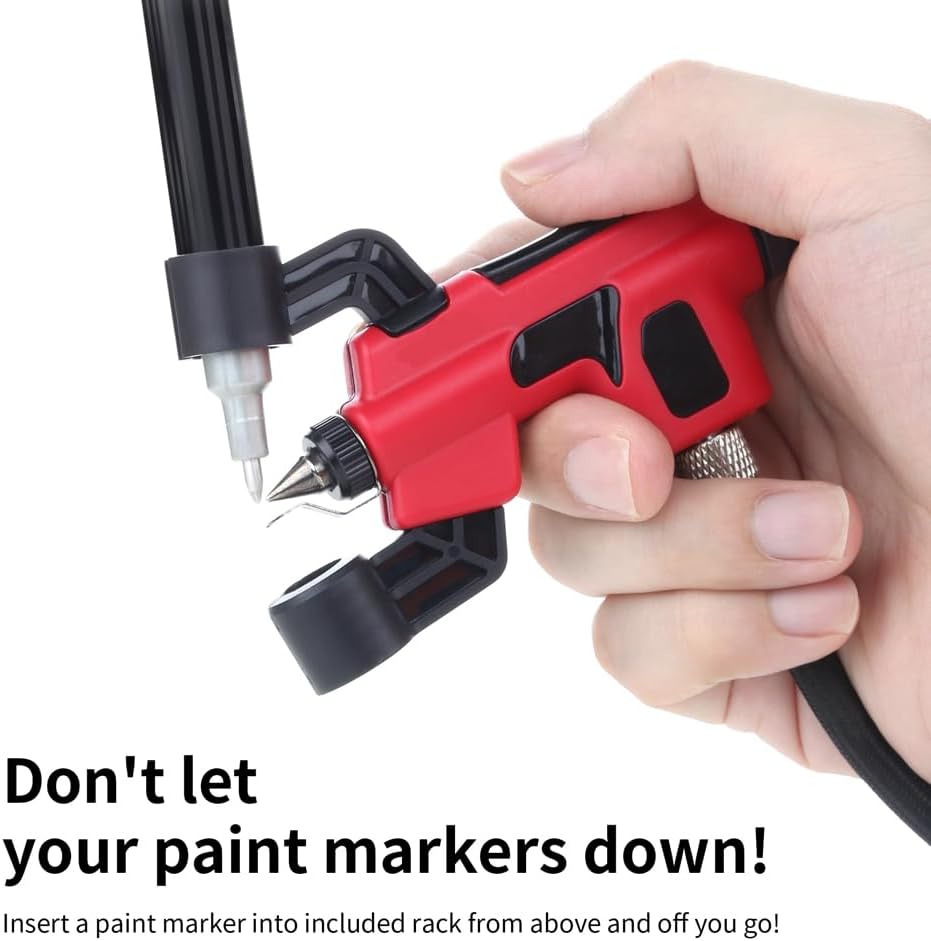 Schneller Farbwechsel PT-AB, Waschfreie Airbrush mit Markierungsständer für Modelle, Malwerkzeug, Ho