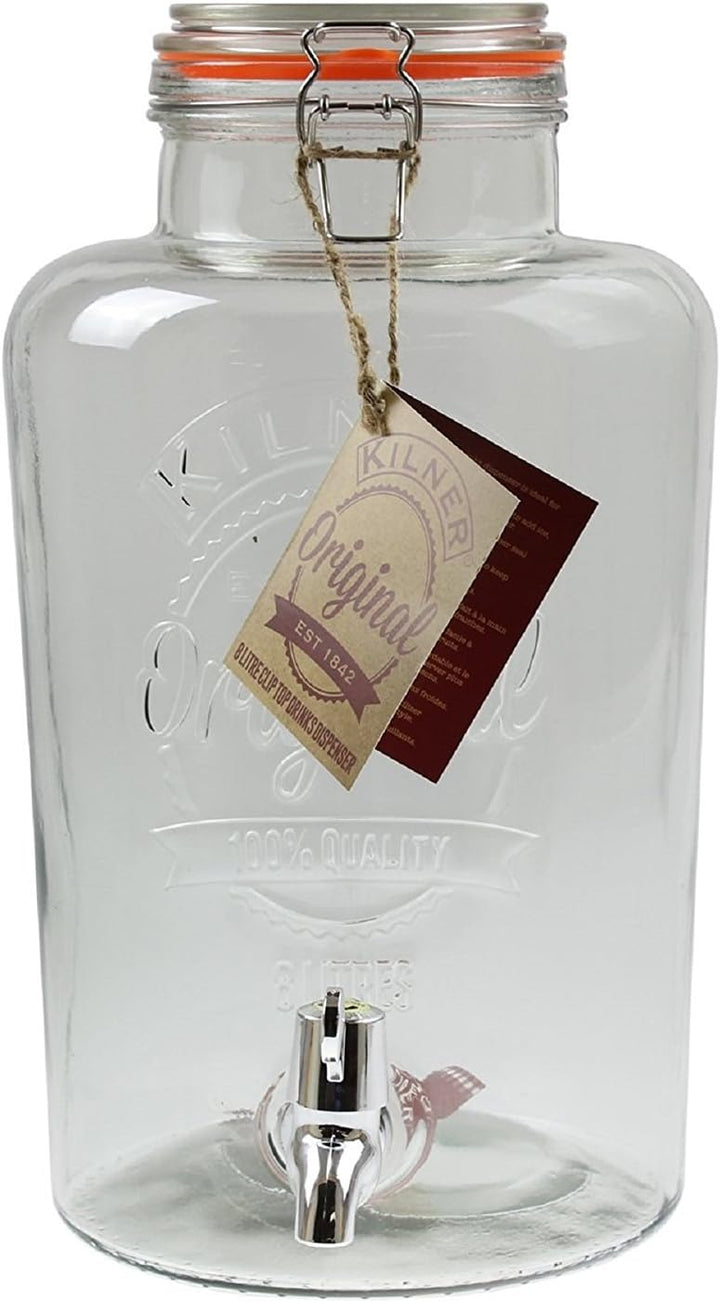 Kilner Getränkespender aus Glas mit Zapfhahn, 8 l 8 Liter-Classic, 8 Liter-Classic