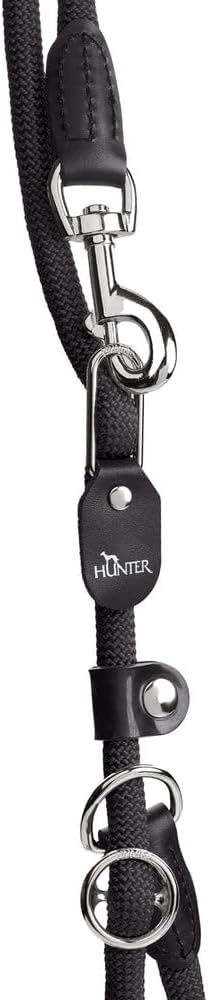 HUNTER Freestyle Retrieverleine, Tau, mit integrierter Halsung, robust, wetterfest, 1,0/260 cm, schw