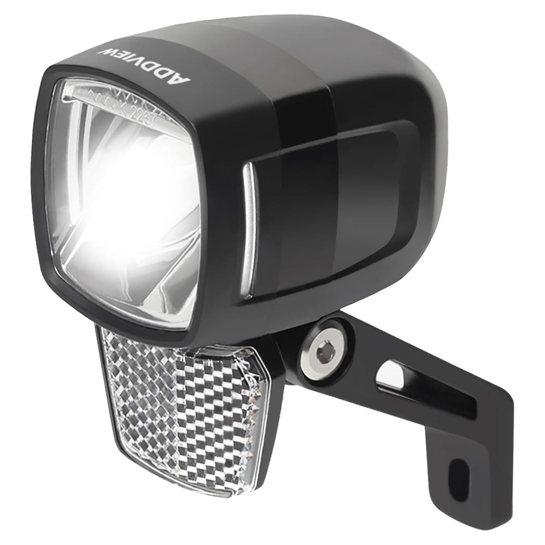 Dynamo Frontlicht 80 Lux Hammer M80 – Fahrradlampe mit Helligkeitssensor, Standlicht, StVZO &amp; ECE zu