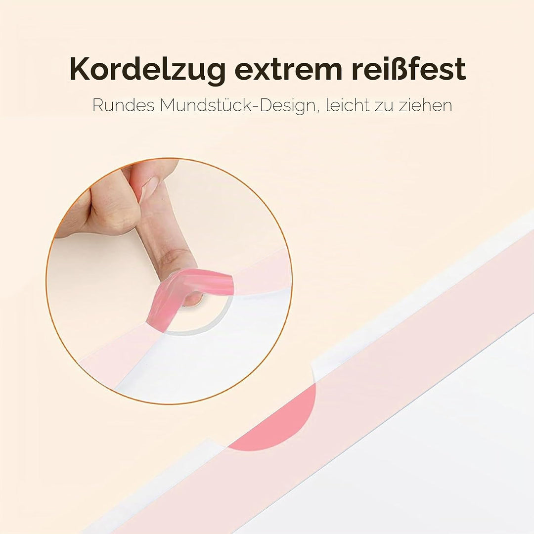 HHOLOVE Selbstreinigende Katzentoilette Müllsack, Katzentoilettenbeutel mit Zugbändern, 3 Rollen, 60
