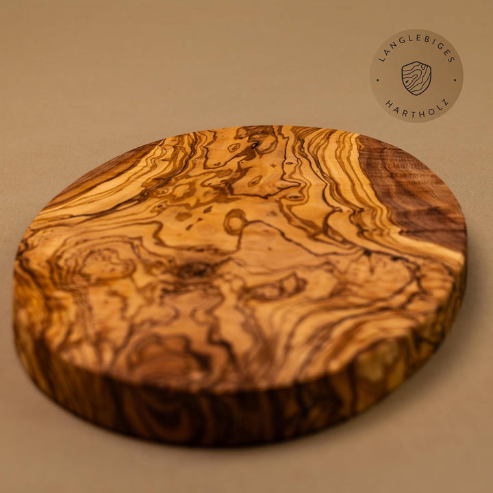 DAS OLIVENHOLZBRETT® / Brotzeitbreit Olivenholz oval/Frühstücksbrett aus Holz oval/Schneidebrett/Ves