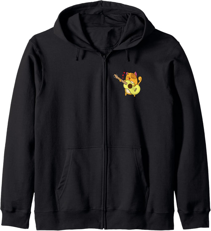 In love Cat spielt Gitarre Kapuzenjacke