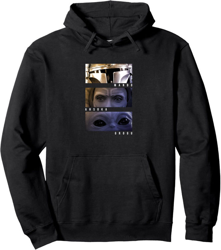 Star Wars: The Mandalorian Mando Ahsoka Grogu Panels Pullover Hoodie