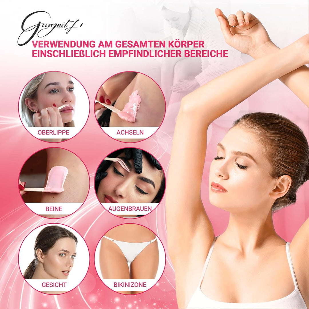 Dermawax 1 kg Pink Wachsperlen Heisswachs Waxing Perlen zur Haarentfernung Anwendung ohne Wachsstrei