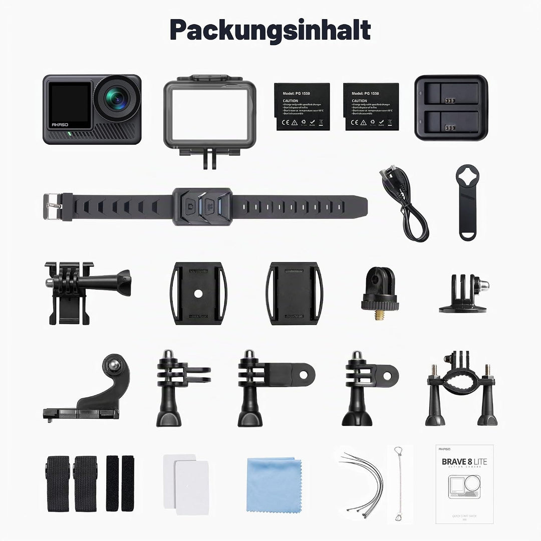 AKASO Action Cam 4K60FPS-Unterwasserkamera 20MP 60M Wasserdicht SuperSmooth Stabilisierung EIS 4.0,W
