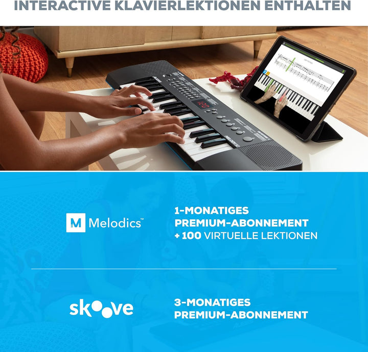 Alesis Melody 32 – Tragbares 32-Tasten Mini-Digitalpiano mit eingebauten Lautsprechern, 300 integrie