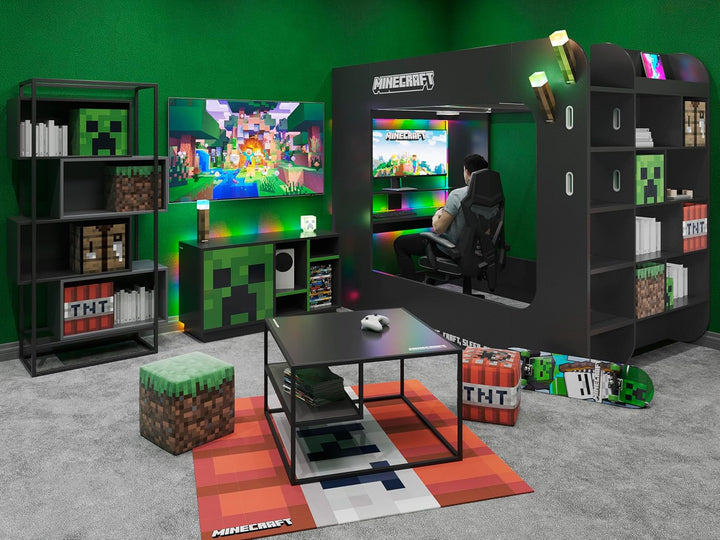 phoenix group AG MINECRAFT - Sitz- und Aufbewahrungsbox, Grasblock, Kids, Würfel